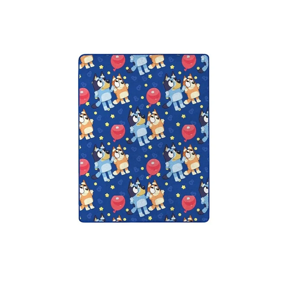 Bluey Birthday Balloon Throw Blanket NEW Silk Soft Touch 46” X 60” Bluey Bingo